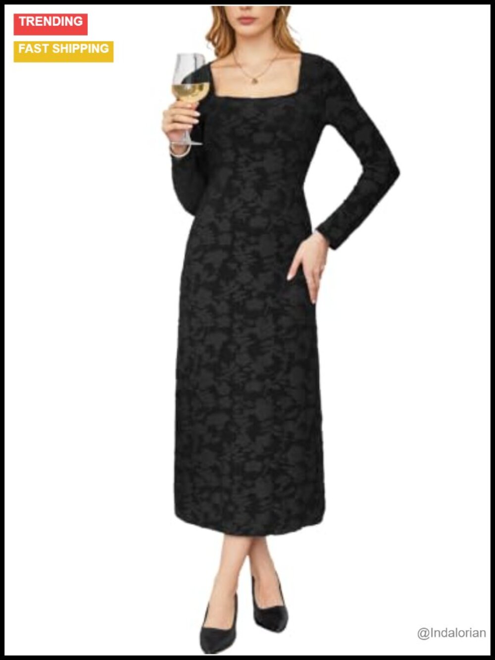 Kikibell Long Sleeve Floral Jacquard Mesh Bodycon Maxi Dress Formal Wedding